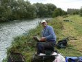 13th September 2009 - Thames Path 4 - Fisherman Upstream from Radcot Bridge