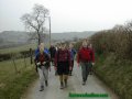 13th April 2003 - Walk 544 - Midland Hillwalkers - Glyndwr's Highway - Anne, Mike & Ian on lane near Creignant