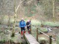 22nd February 2004 - Forest of Dean - Derek & Ken on Bridge in Slade Bottom