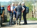 25th April 2004 - Glyndwr's Highway - Farmer & Leaders Discussing Right of Way. Farmers Don't Wear Rucksacks.